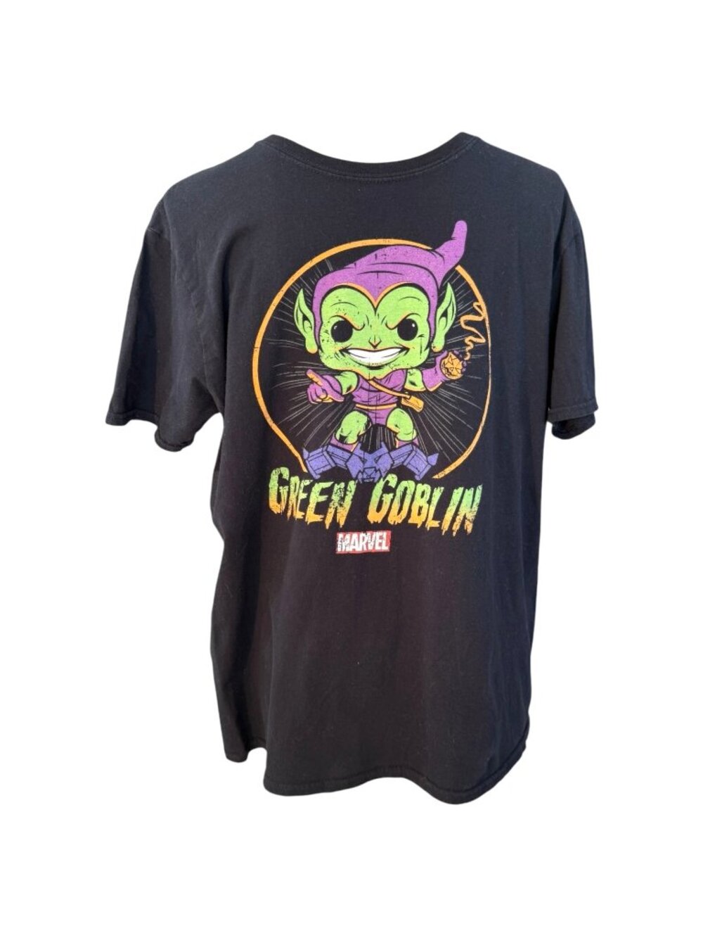 Marvel Green Goblin Funko Pop T-Shirt Size L Black Graphic Tee Cotton Comic - Picture 2 of 4